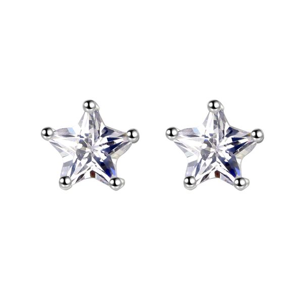 

five pointed star aaa zircon earrings charms fashion versatile five women's platinum plated, Golden