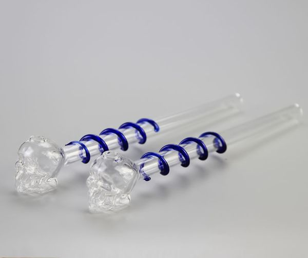 Set di sigarette artigianali in vetro ad alto borosilicato, raccordi per tubi, ornamenti artigianali, pistola per sigarette in paglia di vetro trasparente