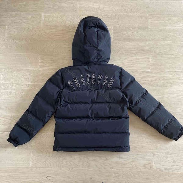 

trapstar light luxury down jacket men designer warm embroidered letters windproof hoodie ladies high street style variety detachable, Black