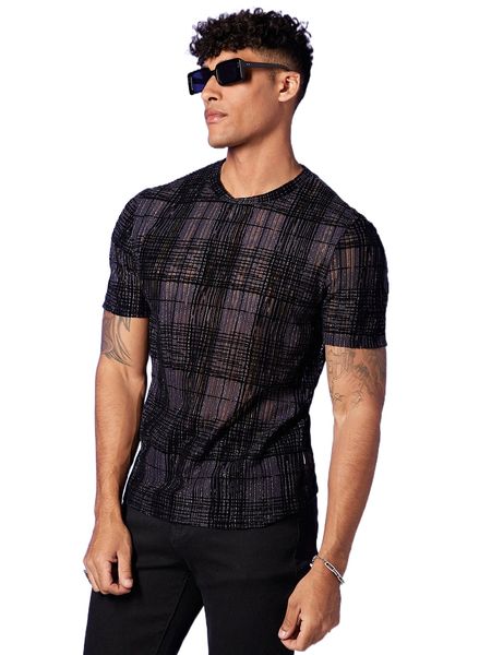 

men plaid glitter 08xg#, White;black