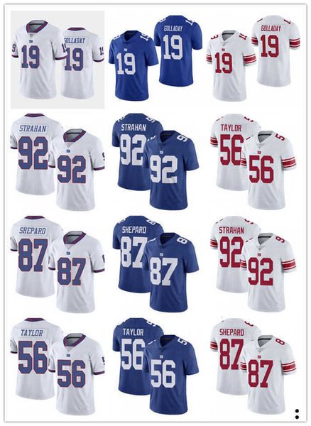 

men women new york''giants''jersey 19 kenny golladay 92 michael strahan 87 sterling shepard 56 lawrence taylor football, Black;red