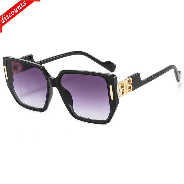 

men's women's fashion trend brand sunglasses wholesale large frame personalized b family polygonal outdoor ultraviolet, White;black