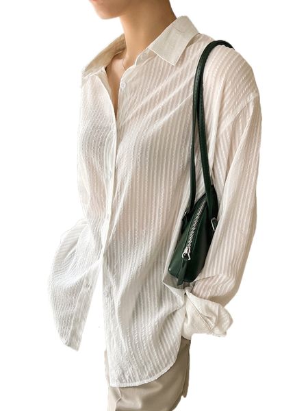 

dazy-less button through drop shoulder blouse 30p5#, White