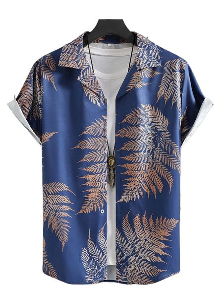 

men random plants print shirt without tee m55u#, White;black