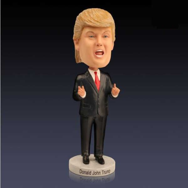 

huiya01 donald trump funny action figure doll squishy joke toy bobble head resin arts handmade figure /pen holder collectible toy q0722