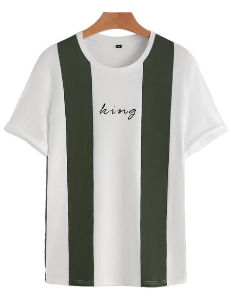

men letter graphic color block tee n6pi#, White;black