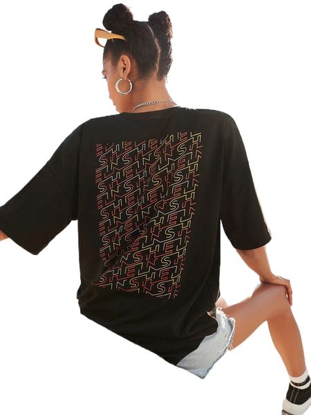 

x skilline letter graphic drop shoulder tee s6za#, White