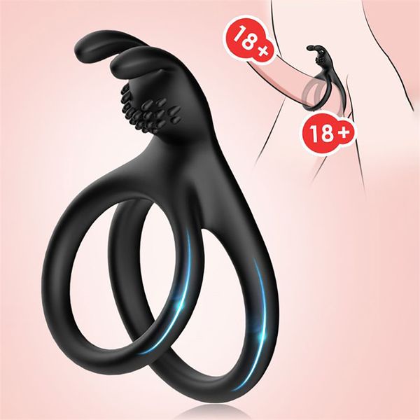 Anillos de pene de conejo anillo de pene juguetes sexy para hombres adultos 18 estimulación del clítoris retraso eyaculación anillo de pene masculino etoys Shop
