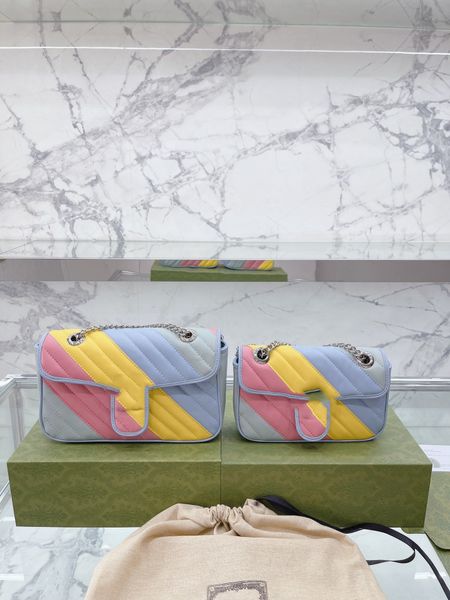 

women's designers shoulder bag luxury tote purse handbag message bags cluth classic genuine leather crossbody gift box silver chain rai