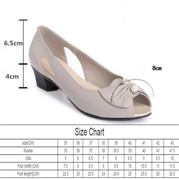 Sandálias de verão de mulher de couro genuíno Plus Size Cristal Lowed Heeled e Confortável elegante Simplicidade Mulheres Sandálias