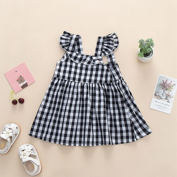 

yingzifang toddler girls ruffle strap gingham dress she, Red;yellow