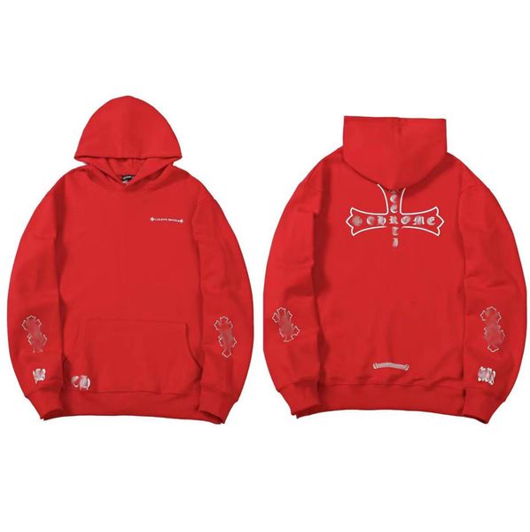 

men's designer luxury loose jackets brand hoodies horseshoe cross print ch men zipper sweatshirts women coat casual fashion pullover h, Black;brown