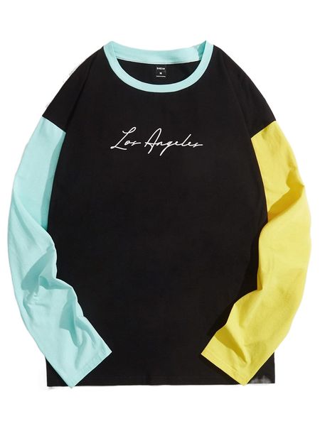 

men letter graphic colorblock tee i6wo#, White;black