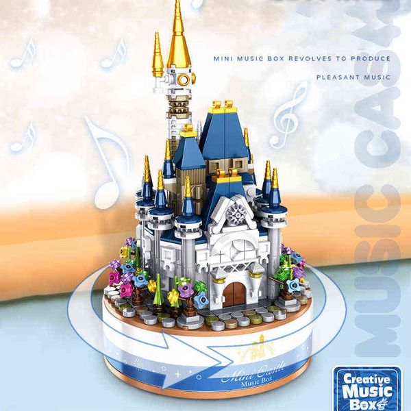 MOC 617 pezzi Creativo MINI Castle Music Box Modello Mattoni fai da te Imposta Amici Building Blocks Compleanno Ragazze Giocattoli Regali per bambini G220524