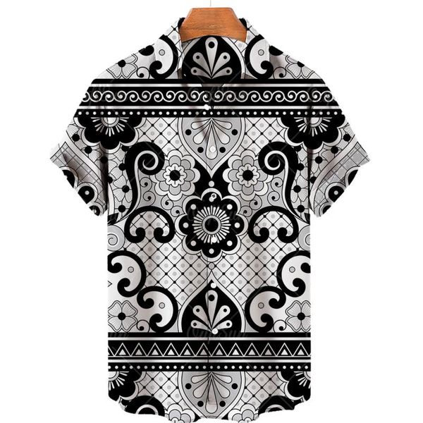 

men's casual shirts 2022 hawaiian shirt men 3d print for abstract simple short-sleeved men's loose summer women 5xl, White;black