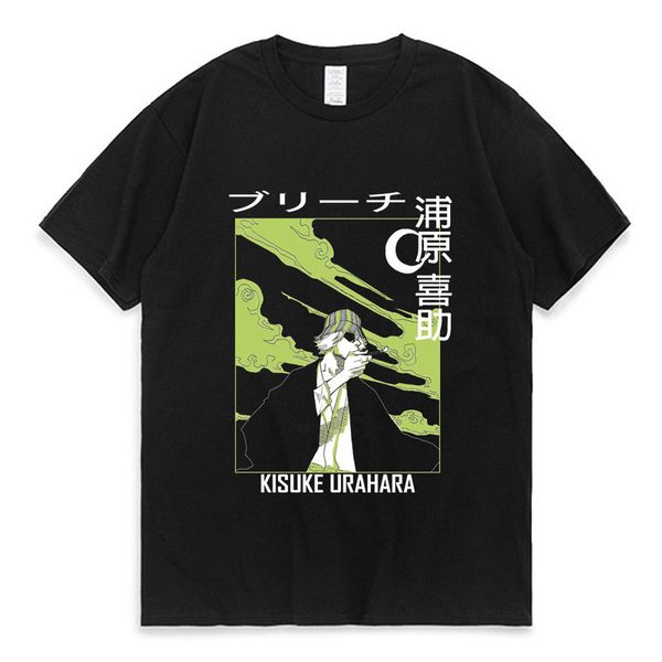 

kisuke urahara bleach t shirt 100% pure cotton ichigo kurosaki bleach kisuke urahara aizen tokyo revengers print t shirt men 220622, White;black