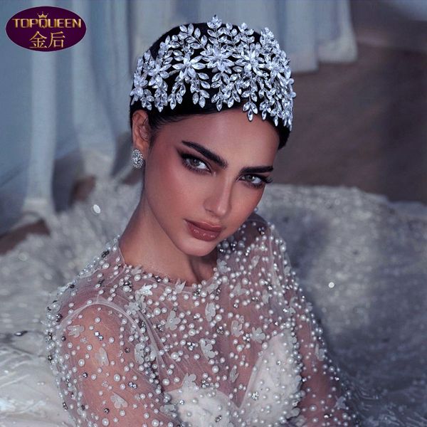 

luxury diamond pearls tiara baroque crystal bridal headwear crown rhinestone with wedding jewelry hair accessories diamond bridal crowns hea, Silver