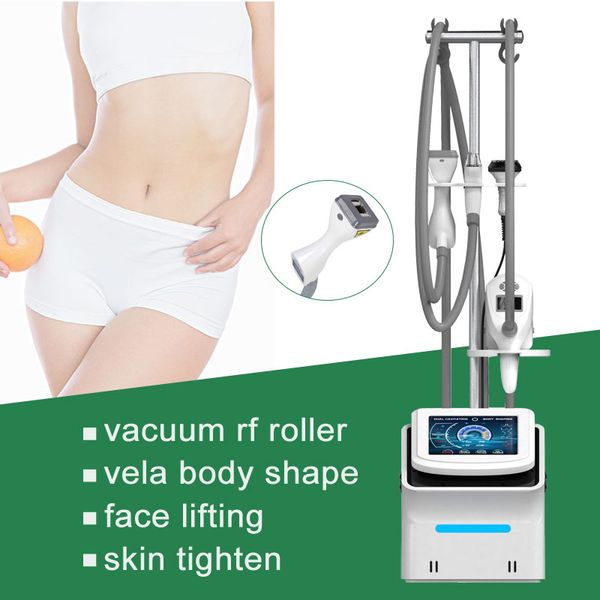 

vela body shape slimming beauty equipment vacuum roller massage machine cavitation rf radio frequency cellulite reduction portable type salo