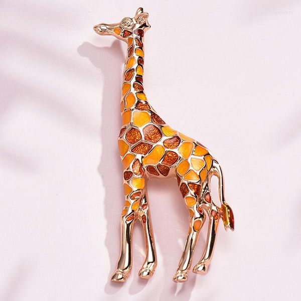 Spille con spille Spilla con giraffa carina Accessori femminili Cappotto con fibbia ad ardiglione per animali Seau22