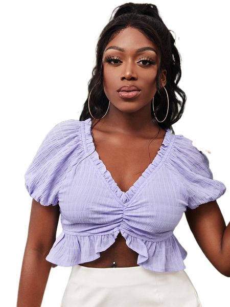

sxy ruched shirred back peplum f6qa#, White