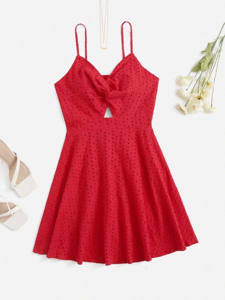 

twist front peekaboo schiffy cami dress j36k#, Black;gray