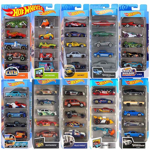 

original wheels 5pcs sports car set 1:64 metal car toy wheels mini boy toys for children track car models diecast oyuncak240l
