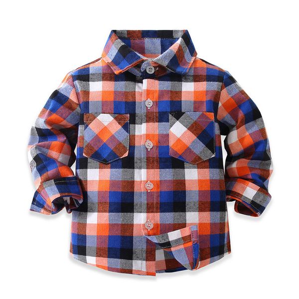

autumn baby boys shirts long sleeves plaid shirt toddler blouses kid tee shirt christmas kid shirts, White;black