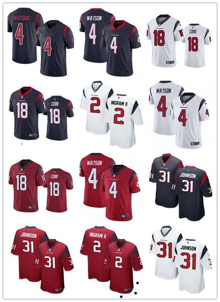 

football jerseys custom men women youth houston''texans''jersey 4 deshaun watson 21 mark ingram 30 phillip lindsay 5 tyr, Black;red