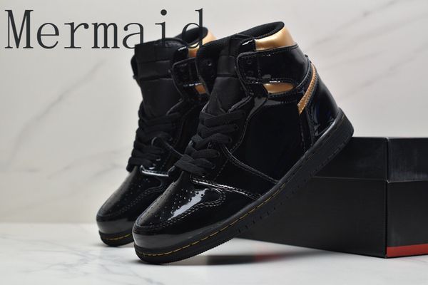 

with box mens basketball shoes 1 1s sneakers high sports trainers university blue bred patent dark mocha satin black white men women chaussu