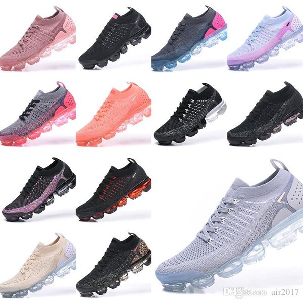 

2022 2018 chaussures moc 2 laceless 2.0 running shoes triple black designer mens women sneakers fly white knit cushion trainers zapatos 36-4
