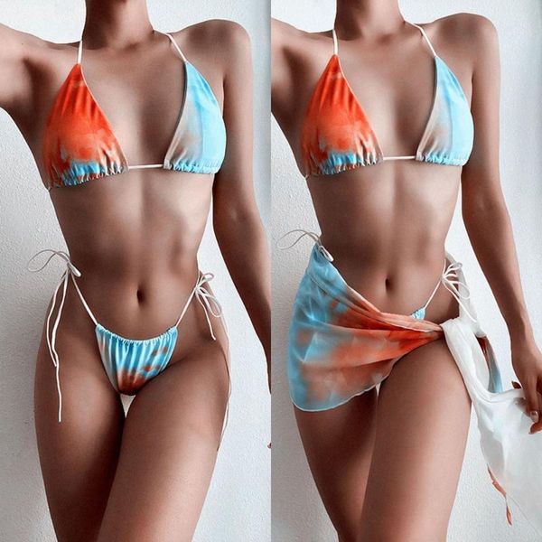 Costumi da bagno da donna Autuspin Bikini brasiliani Set Moda Costume da bagno da donna Casual Beach Halter Micro Bikini Sexy Trikini Pad Costume da bagnoW