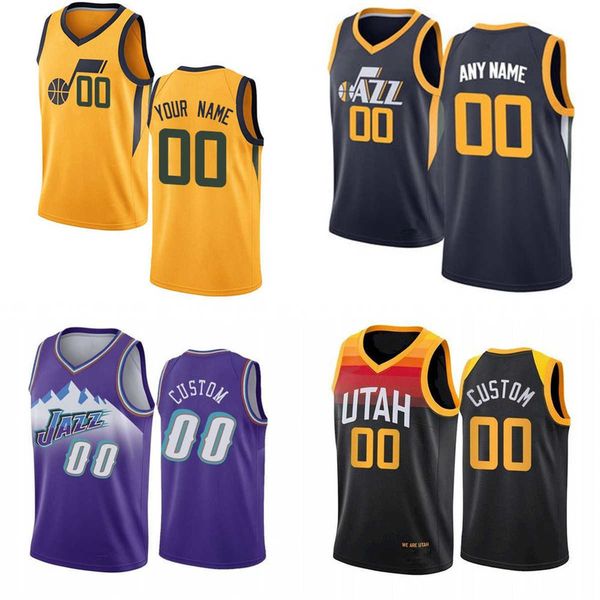 

75th custom jersey utah''jazz''men women youth 3 trent forrest 8 rudy gay 33 elijah hughes 81 miye oni men basketball je, Black;red