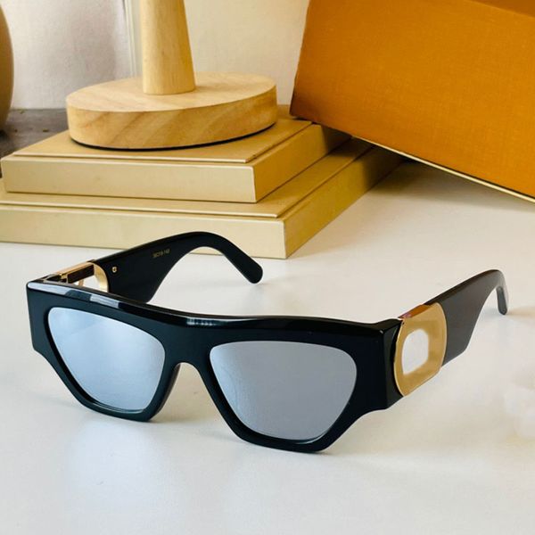 Sonnenbrille mit schwarzem Rahmen, Cat Eye, Vintage-Designer-Sonnenbrille, kristallverkrustet, metallisches Link-Logo 1478 für Damen, avantgardistische Brille, modische Brille mit Scharnier