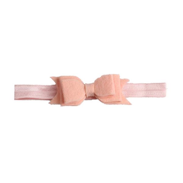 Saç Aksesuarları 1 PCS Bebek Keçe Bows Head Band Düz Renk Pamuk Toddler Bebekler Kız Elastik Bantlar Kız Türban Kafa Bantları Bebehair