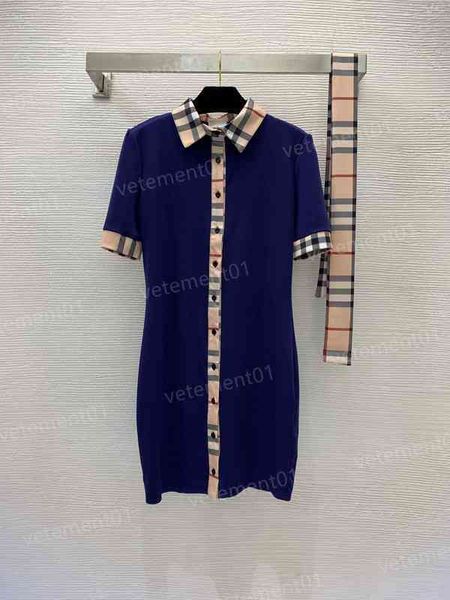 

womens designer dresses fashion brand classic logo plaid belt polo dress casual long dress for women clothing size s-xxl, Black;gray