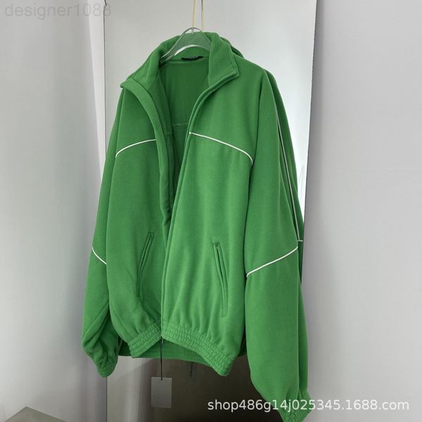 

women's jackets designer [correct version]yibo same paris autumn and winter new green fleece jacket windproof zipper shirt for men wome, Black;brown