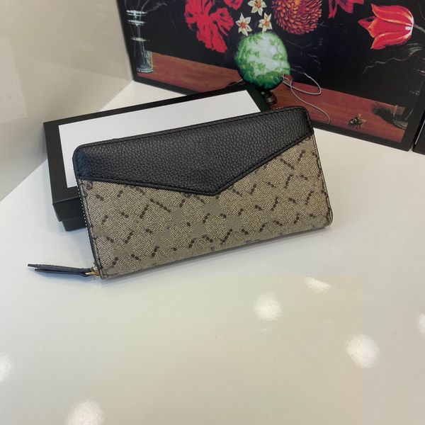 

2021 new l bag billfold plaid pattern women wallet men pures high-end luxury s designer l wallet with box 98, Red;black