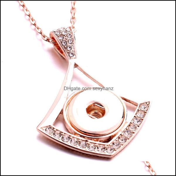 

pendant necklaces pendants jewelry fashion gold snap button necklace 18mm ginger snaps buttons crystal charms for women drop delivery 2021, Silver