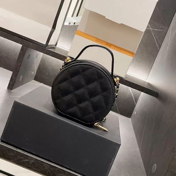 

ly classic quilted caviar leather double zipper bags stap handle totes mini vanity cosmetic gold matelasse chain crossbody purse outdoor sac