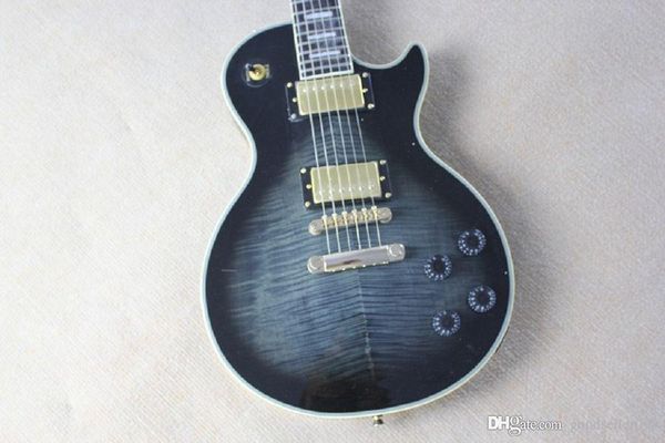 

black custom guitar black pickguard guitar golden tuningkeys in stock lhgb lkjygf