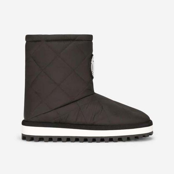 

fashion designer sheepskin boots diamond shoes ladies winter wool integrated snow eiderdown ankle boot with box, Black