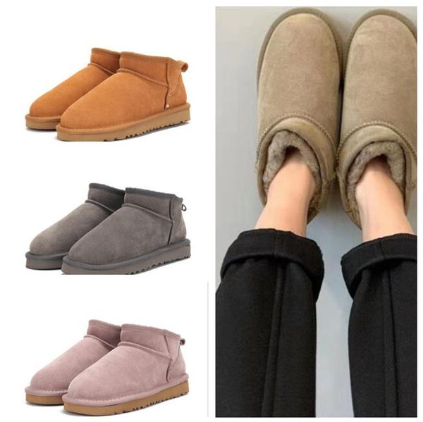 Ultra Mini Shearling Bootie Kadın Kar Botları Yumuşak Konforlu Koyun Dinleri Sıcak Botlar Kart Tuz çantası ile Ayakkabı Güzel Hediyeler