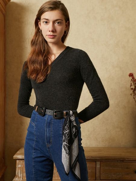 

motf premium 100% cashmere slim sweater 18gi#, White;black