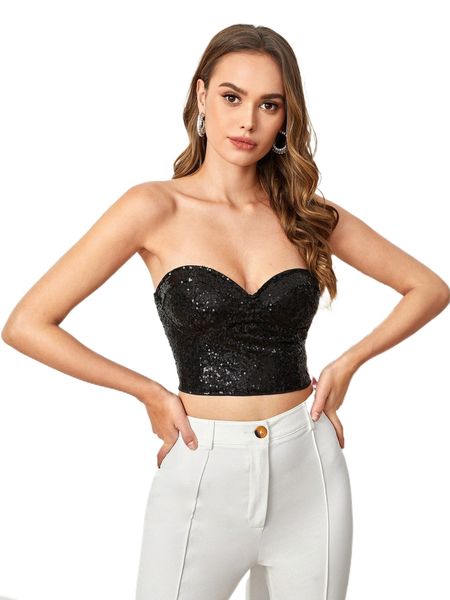 

off shoulder sequins tube f5qo#, White