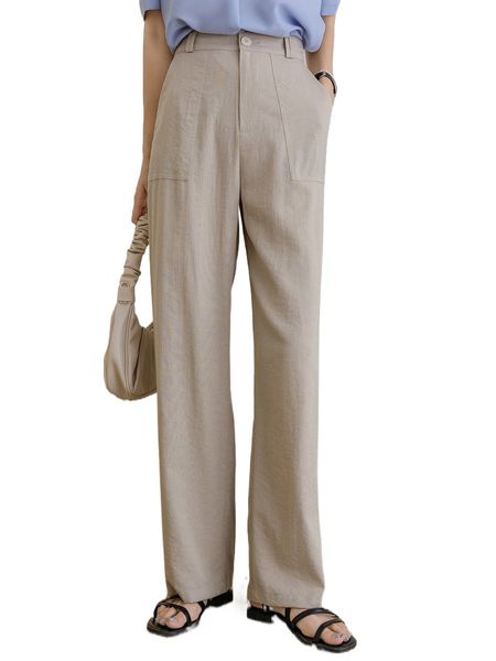 

dazy high waist slant pocket pants k0ml#, Black;white