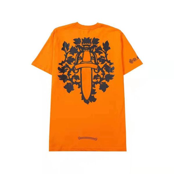 

summer classic mens t shirts horseshoe flower tees ch brand man cross t-shirts sanskrit letter designer tshirts luxury boy hip hop sweater w, White;black