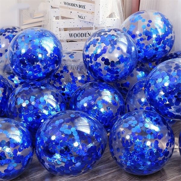 10 Pz / lotto 12 pollici Coriandoli Lattice Argento Oro Rosso Palloncino a elio Festa di compleanno Decorazione di nozze Natale Globos 220811