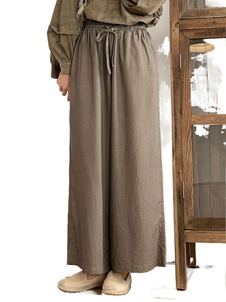 

dazy drawstring waist wide leg pants d6wg#, Black;white