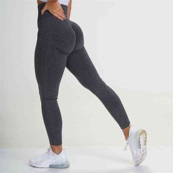 

women gym seamless pants sports push up leggings clothes stretchy high waist athletic exercise fitness leggings activewear pants 13, Black