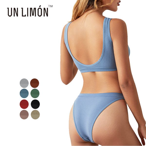 

unlimon women's bra set wireless lingerie blackless sports running yoga sleeping bra with panty for women, Red;black